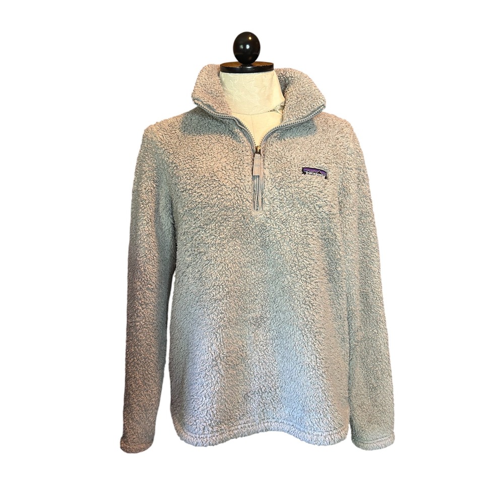 Patagonia Los Gatos 1/4 Zip Fleece Pullover Light Grey Womens Sz M Outoodr